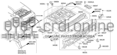 REAR PANEL ASSY-UPPER 68101-52000 6810152000 68101 52000