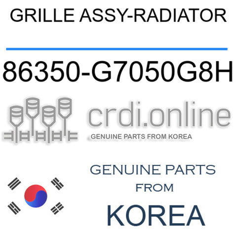 GRILLE ASSY-RADIATOR [ORIGINAL] 86350-G7050G8H 86350G7050G8H 86350 G7050G8H