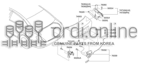 STOPPER-TRUNK LID HINGERH [ORIGINAL] 76392-52000 7639252000 76392 52000