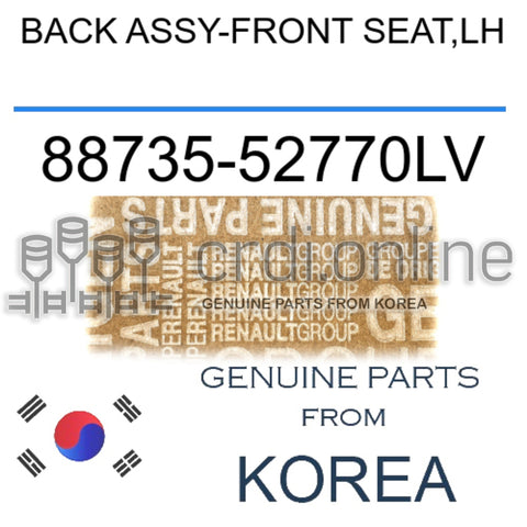 BACK ASSY-FRONT SEAT,LH [ORIGINAL] 88735-52770LV 8873552770LV 88735 52770LV