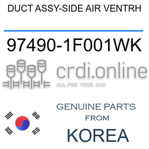 [ORIGINAL] DUCT ASSY-SIDE AIR VENTRH 97490-1F001WK 974901F001WK 97490 1F001WK
