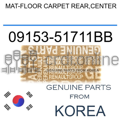 MAT-FLOOR CARPET REAR,CENTER [ORIGINAL] 09153-51711BB 0915351711BB 09153 51711BB