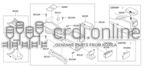 BODY ASSY-CONSOLE 82110-31100BC 8211031100BC 82110 31100BC