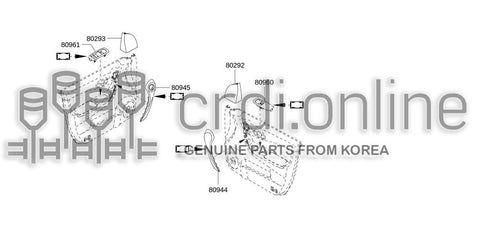 COVER-FRONT DOOR CORNERINNER RH 80292-JY00A 80292JY00A 80292 JY00A