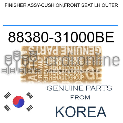 FINISHER ASSY-CUSHION,FRONT SEAT LH OUTER [ORIGINAL] 88380-31000BE 8838031000BE 88380 31000BE