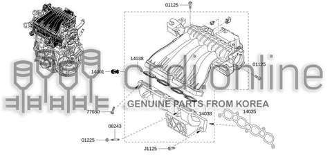 GASKET MANIFOLD ASSY-INTAKE [ORIGINAL] 16121-16900 1612116900 16121 16900