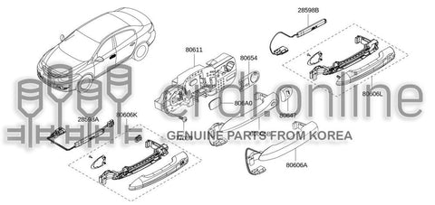 GRIP ASSY-DOOR OUTSIDE HANDLE 80606-4108R 806064108R 80606 4108R