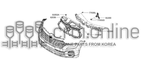 REINFORCEMENT-FRONT BUMPERCENTER 62036-0858R 620360858R 62036 0858R