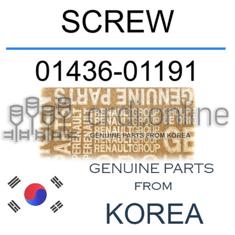 SCREW [ORIGINAL] 01436-01191 0143601191 01436 01191