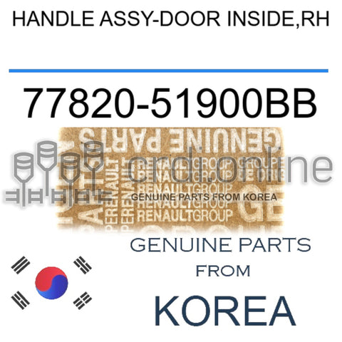 HANDLE ASSY-DOOR INSIDE,RH [ORIGINAL] 77820-51900BB 7782051900BB 77820 51900BB