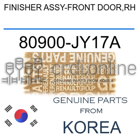FINISHER ASSY-FRONT DOOR,RH [ORIGINAL] 80900-JY17A 80900JY17A 80900 JY17A