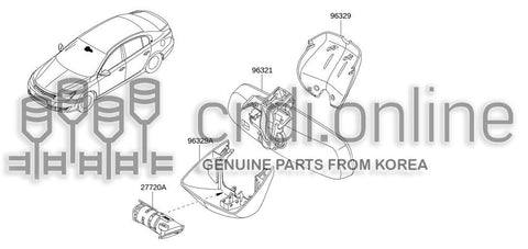 COVER-INSIDE MIRRORLOWER 963A9-0002R 963A90002R 963A9 0002R