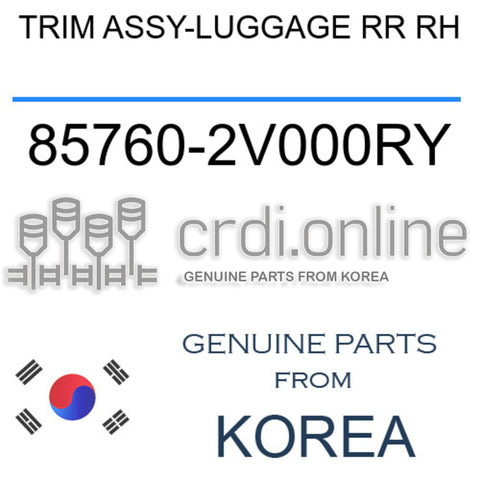 TRIM ASSY-LUGGAGE RR RH [ORIGINAL] 85760-2V000RY 857602V000RY 85760 2V000RY