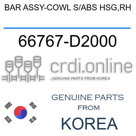 BAR ASSY-COWL S/ABS HSG,RH [ORIGINAL] 66767-D2000 66767D2000 66767 D2000