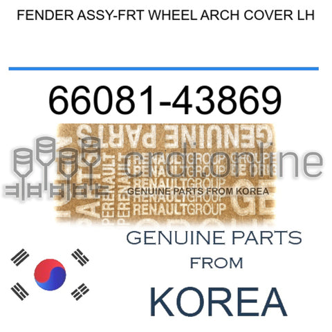 FENDER ASSY-FRT WHEEL ARCH COVER LH [ORIGINAL] 66081-43869 6608143869 66081 43869