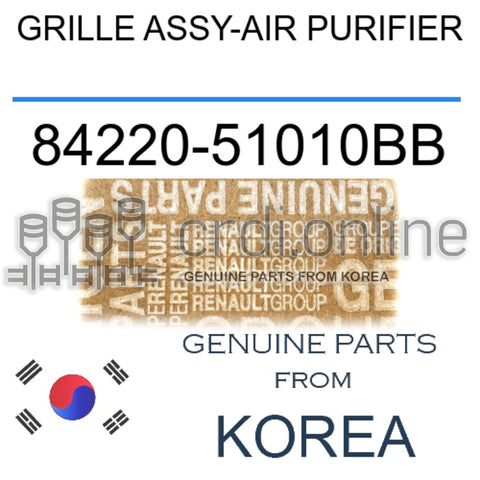 GRILLE ASSY-AIR PURIFIER [ORIGINAL] 84220-51010BB 8422051010BB 84220 51010BB