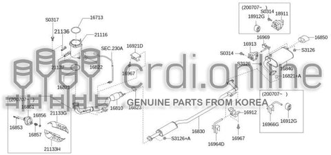 BRACKET-EXHAUST MOUNTING 16912-52000 1691252000 16912 52000