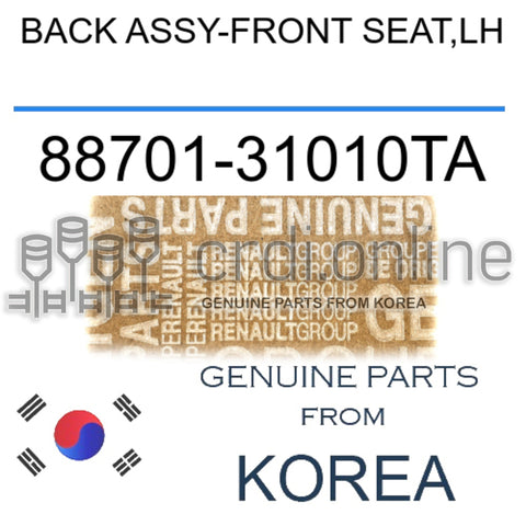 BACK ASSY-FRONT SEAT,LH [ORIGINAL] 88701-31010TA 8870131010TA 88701 31010TA
