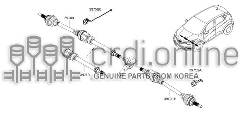 SHAFT ASSY-FRONT DRIVE.LH 39101-0433R 391010433R 39101 0433R