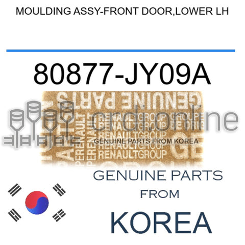 MOULDING ASSY-FRONT DOOR,LOWER LH [ORIGINAL] 80877-JY09A 80877JY09A 80877 JY09A
