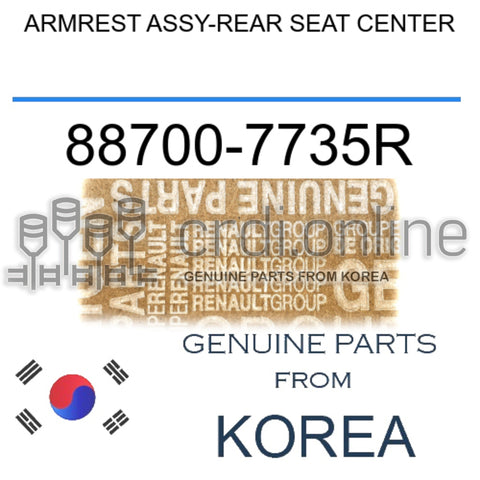 ARMREST ASSY-REAR SEAT CENTER [ORIGINAL] 88700-7735R 887007735R 88700 7735R