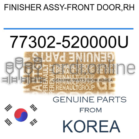 FINISHER ASSY-FRONT DOOR,RH [ORIGINAL] 77302-520000U 77302520000U 77302 520000U