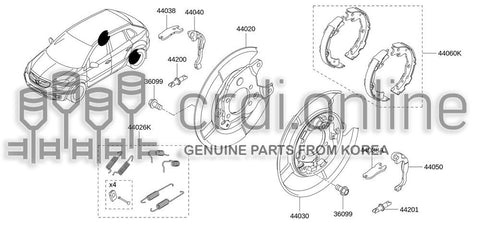 SHOE KIT-REAR BRAKELEADING 44060-CY025 44060CY025 44060 CY025