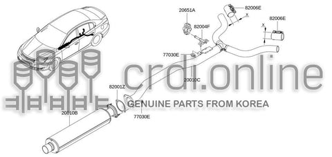 TUBE ASSY-EXHAUSTREAR 20300-2104R 203002104R 20300 2104R
