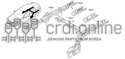 EXTENSION-REAR RH SIDE MEMBER 75522-1190R 755221190R 75522 1190R