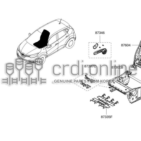 FRAME ASSY-FRONT SEAT BACKRH 87601-4572R 876014572R 87601 4572R