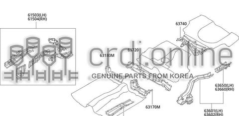 EXTENSION ASSY-REAR SIDE MEMBERRH 63660-31110 6366031110 63660 31110