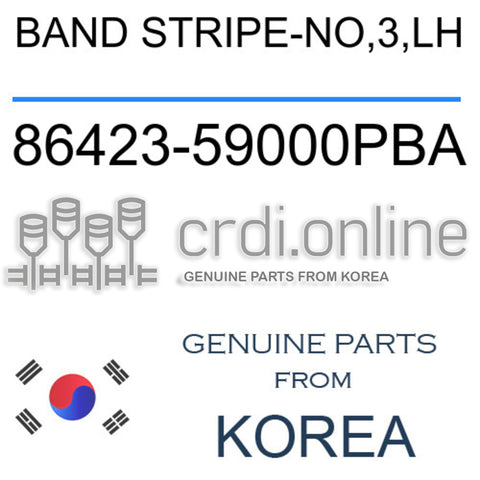 BAND STRIPE-NO,3,LH [ORIGINAL] 86423-59000PBA 8642359000PBA 86423 59000PBA