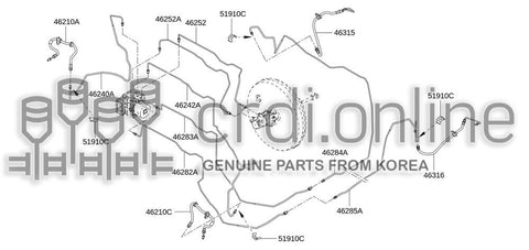TUBE ASSY-BRAKEREAR LH 46285-0012R 462850012R 46285 0012R