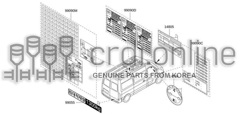 LABEL-MAXIMUM LOAD [ORIGINAL] 99055-6985R 990556985R 99055 6985R