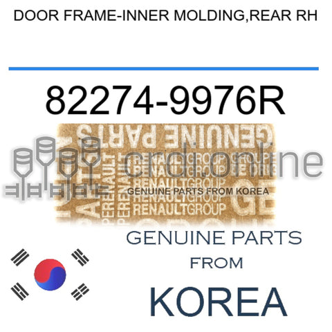 DOOR FRAME-INNER MOLDING,REAR RH [ORIGINAL] 82274-9976R 822749976R 82274 9976R