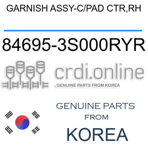 GARNISH ASSY-C/PAD CTR,RH [ORIGINAL] 84695-3S000RYR 846953S000RYR 84695 3S000RYR