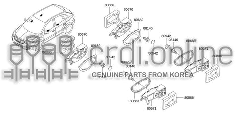 ESCUTCHEON-FRONT DOOR INSIDE HANDLELH 80683-JY00A 80683JY00A 80683 JY00A