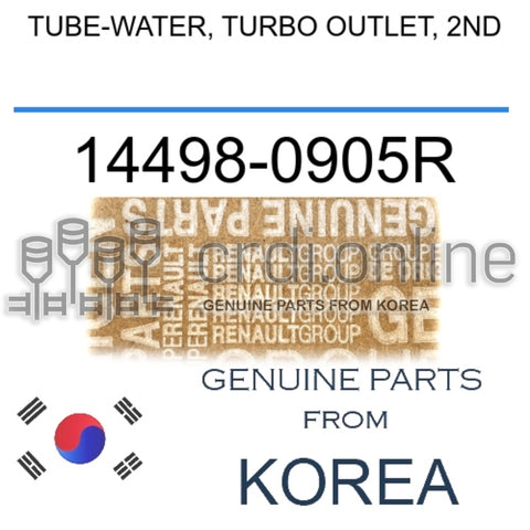 TUBE-WATER, TURBO OUTLET, 2ND [ORIGINAL] 14498-0905R 144980905R 14498 0905R
