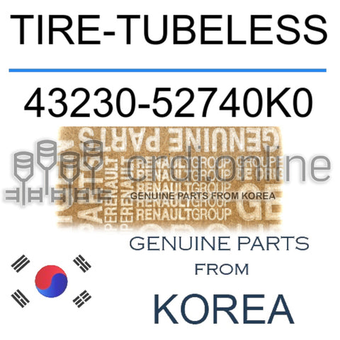 TIRE-TUBELESS [ORIGINAL] 43230-52740K0 4323052740K0 43230 52740K0