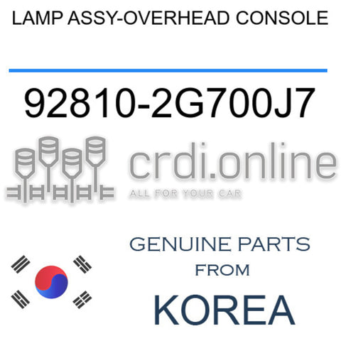 LAMP ASSY-OVERHEAD CONSOLE [ORIGINAL] 92810-2G700J7 928102G700J7 92810 2G700J7