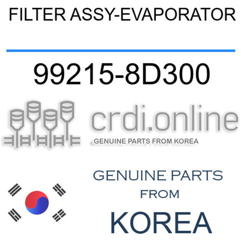 FILTER ASSY-EVAPORATOR [ORIGINAL] 99215-8D300 992158D300 99215 8D300