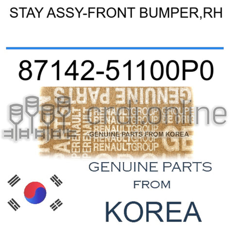 STAY ASSY-FRONT BUMPER,RH [ORIGINAL] 87142-51100P0 8714251100P0 87142 51100P0