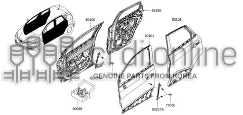 DOOR ASSY-FRONT LH 80101-2651R 801012651R 80101 2651R