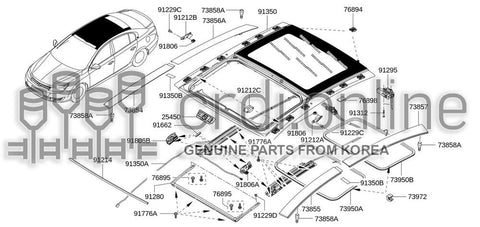 DEFLECTOR ASSY-SUNROOF 91280-9075R 912809075R 91280 9075R