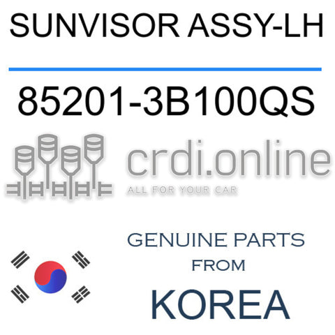 SUNVISOR ASSY-LH [ORIGINAL] 85201-3B100QS 852013B100QS 85201 3B100QS