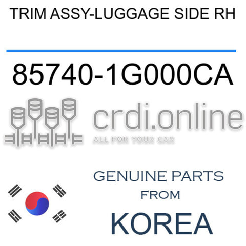 TRIM ASSY-LUGGAGE SIDE RH 85740-1G000CA 857401G000CA 85740 1G000CA