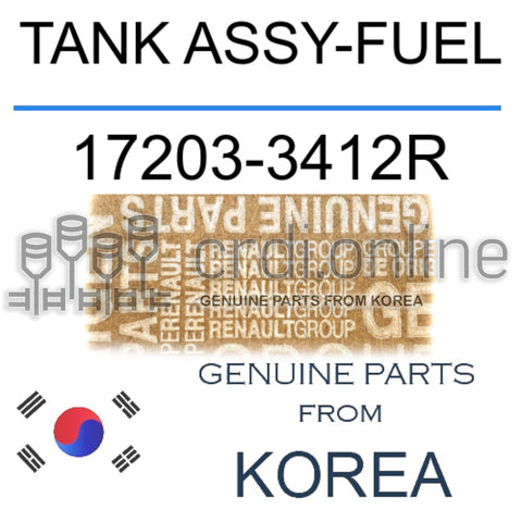 TANK ASSY-FUEL [ORIGINAL] 17203-3412R 172033412R 17203 3412R