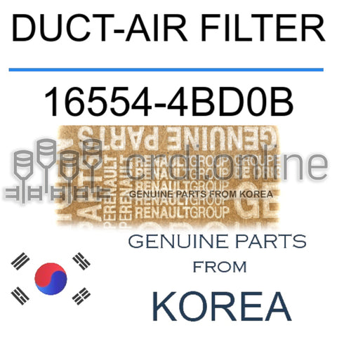 DUCT-AIR FILTER [ORIGINAL] 16554-4BD0B 165544BD0B 16554 4BD0B