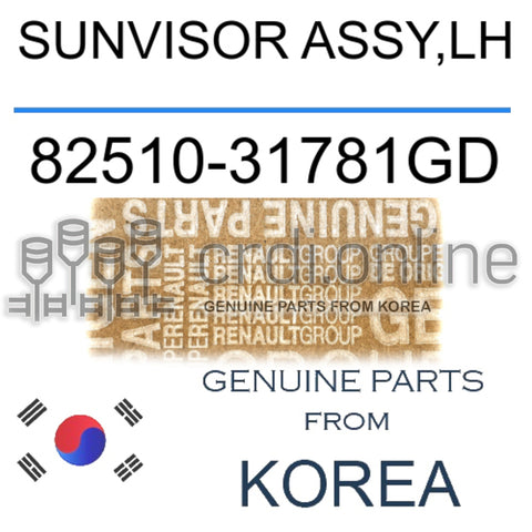 SUNVISOR ASSY,LH [ORIGINAL] 82510-31781GD 8251031781GD 82510 31781GD