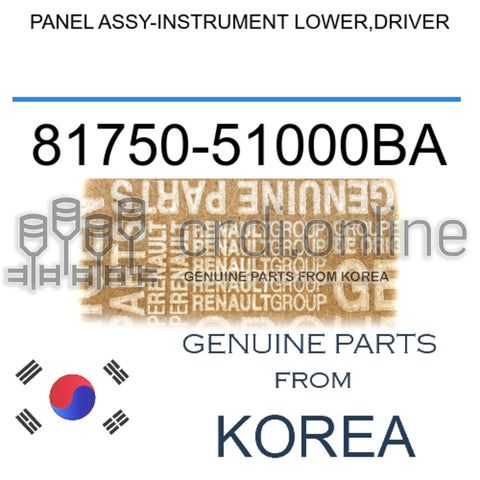 PANEL ASSY-INSTRUMENT LOWER,DRIVER [ORIGINAL] 81750-51000BA 8175051000BA 81750 51000BA